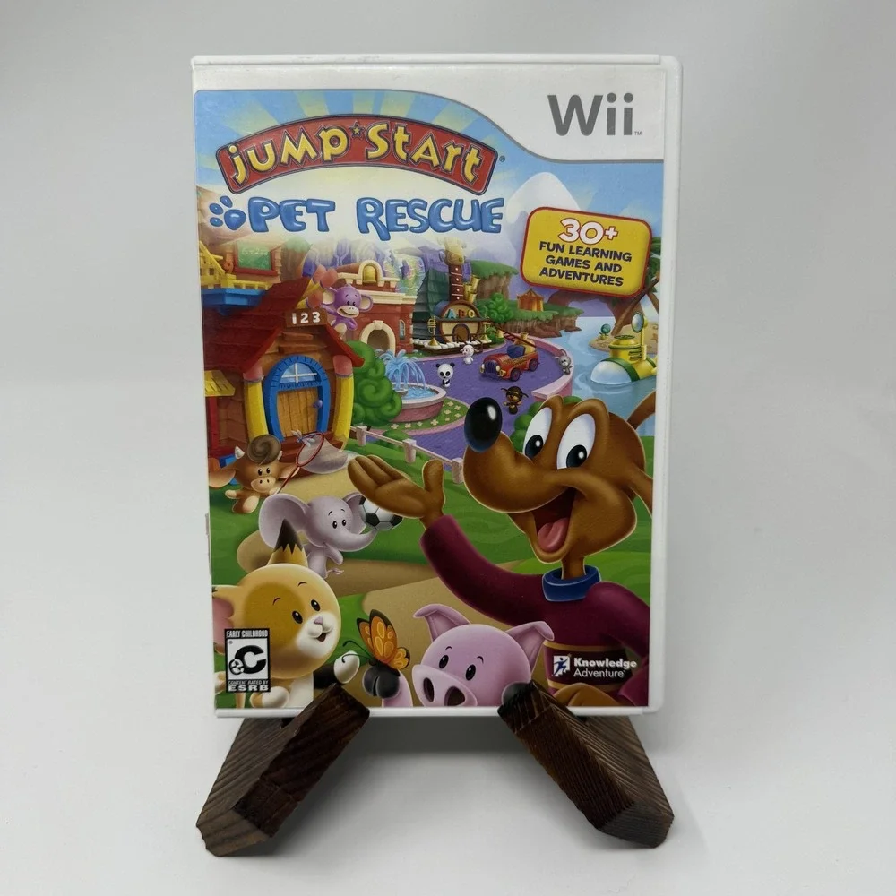 JumpStart Pet Rescue Nintendo Wii Video Game Complete CIB Kids Educational EC